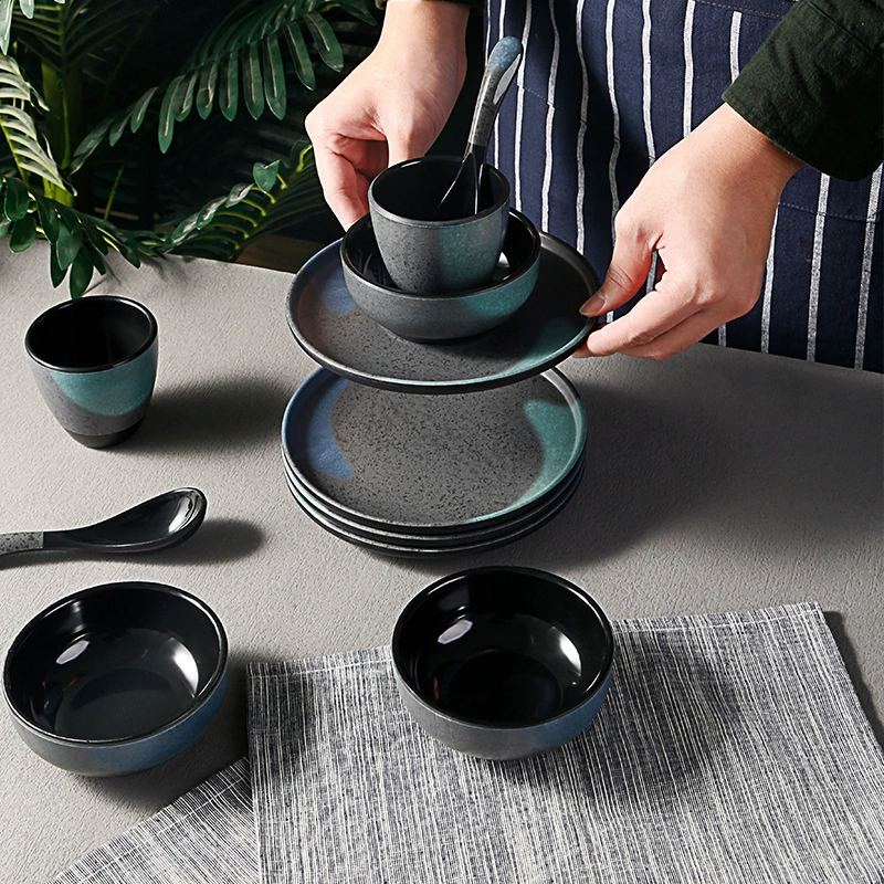 Набор посуды для ресторана хот-пот: японская посуда, 4 предмета, имитация фарфора, меламин, пластик, миска, чашка, тарелка, ложка