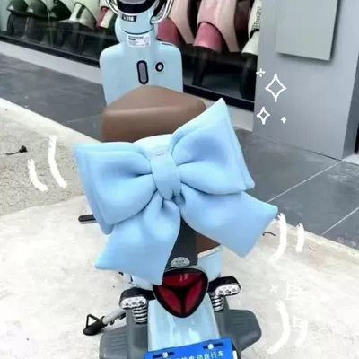 Internet Celebrity Bow Decoration: Body sticker - light-blue-decorative-bow