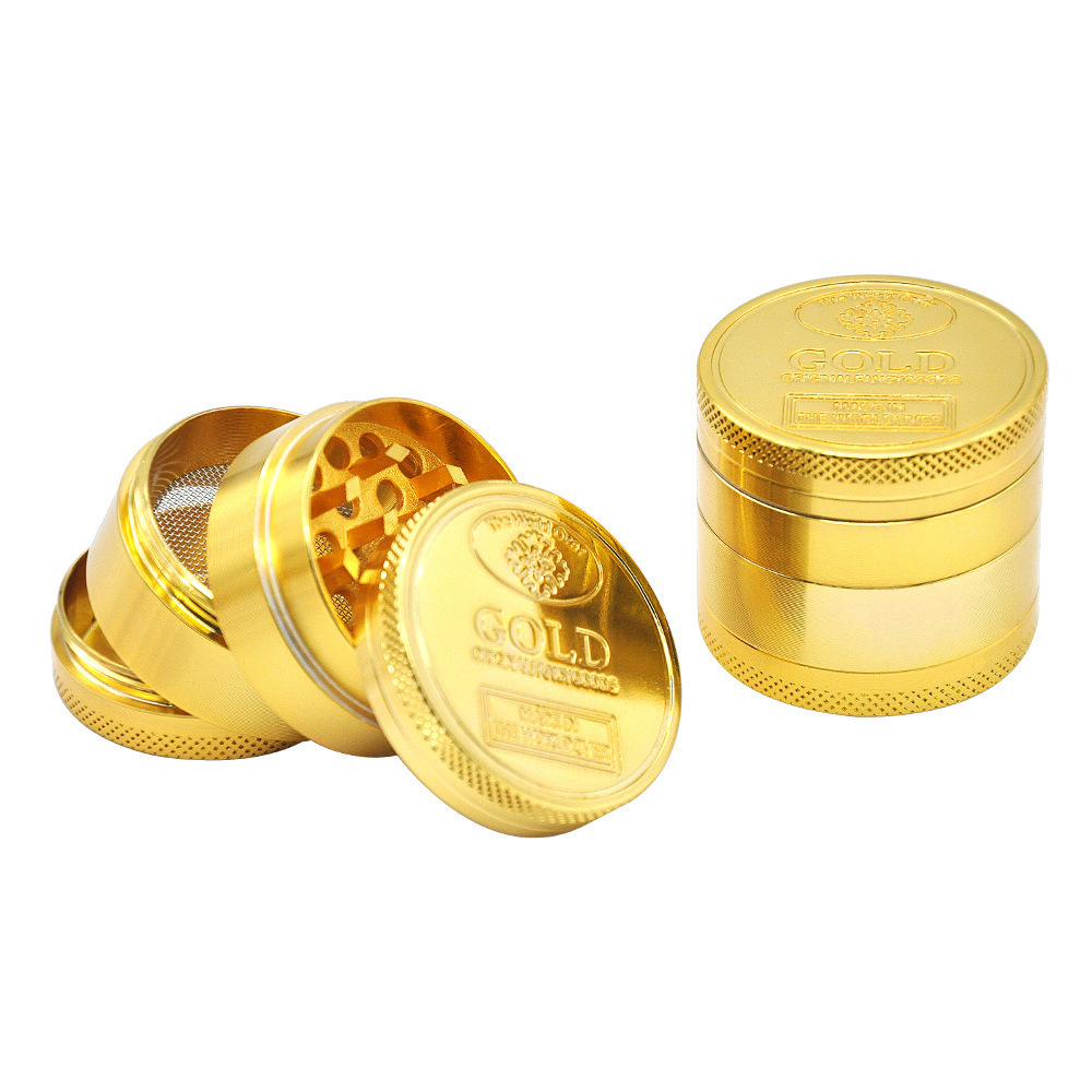 Cross-border direct supply of gold coin grinder zinc alloy four-layer gold coin grinder grinder cigarettes 4