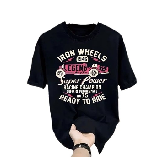 Heavyweight pure cotton short-sleeve T-shirt casual fashion men's and women's summer Instagram white match crew neck top trendy versatile men's half-sleeve