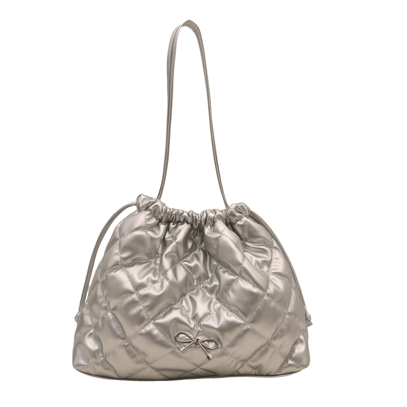 Bolsa de mano esponjosa acolchada moda Argyle mochila suave bolso acolchado adecuado para la escuela para trabajar comprar 2024 nuevo