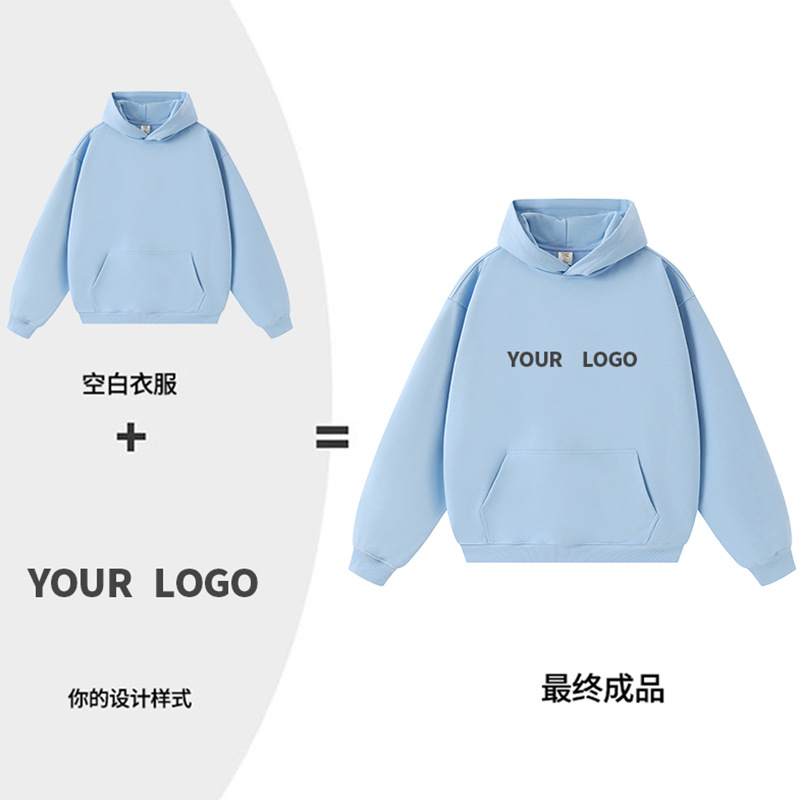 Otoño y invierno 450 gramos de pesado hookah logotipo impresa camiseta cultural de grupo camiseta publicitaria suéter personalizada