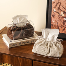 法式风亚克力纸巾盒客厅餐厅设计感抽纸盒多用途卫生间纸抽盒批发