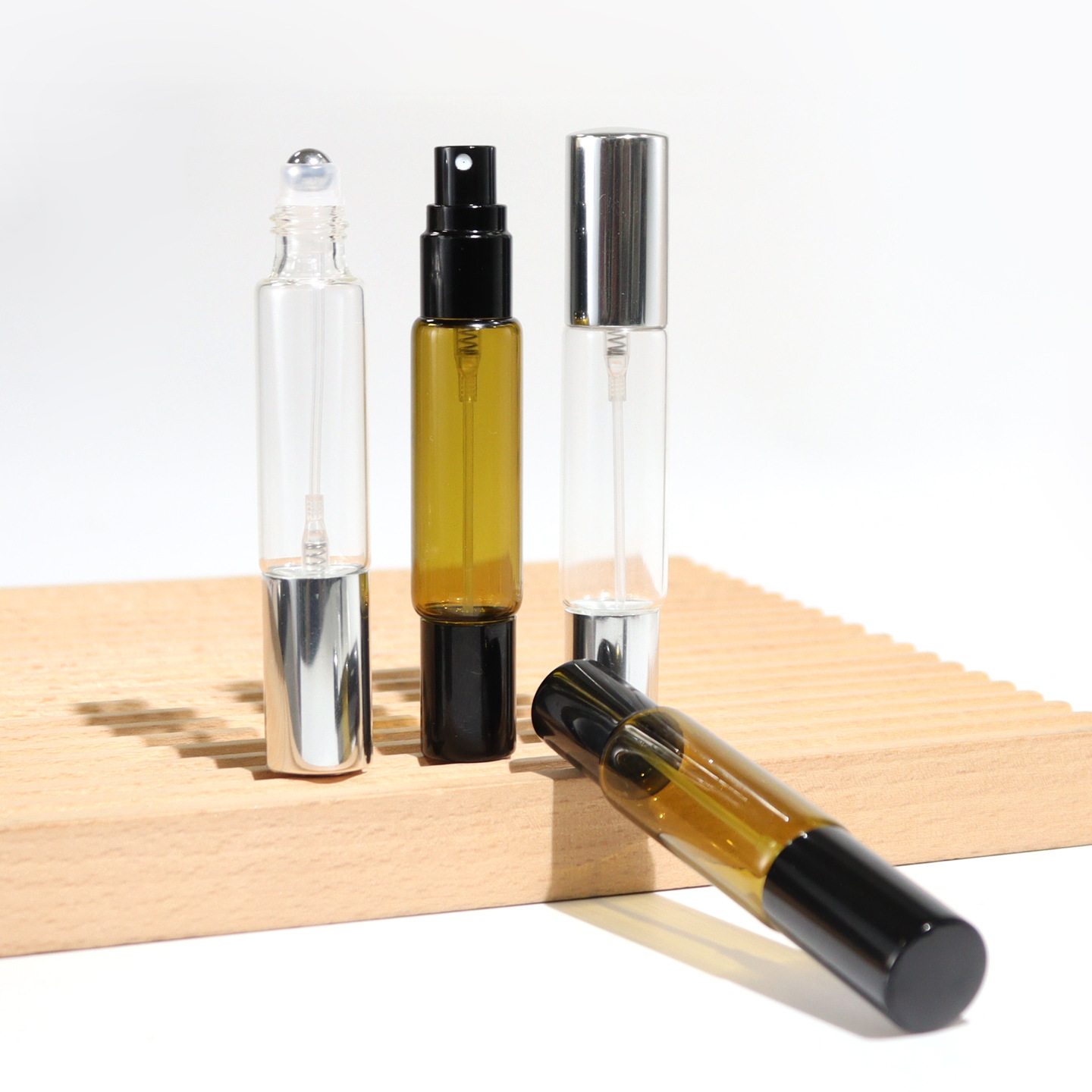 包邮/T分装瓶/双头A1p701-双头喷雾滚珠瓶圆柱香水分装瓶玻璃细雾