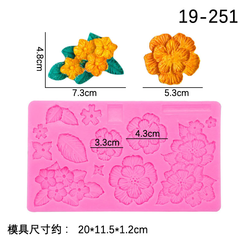 Fondant Hortensia flor de Jazmín molde de silicona alivio pequeña flor hoja planta Mori molde de silicona decorativo en stock
