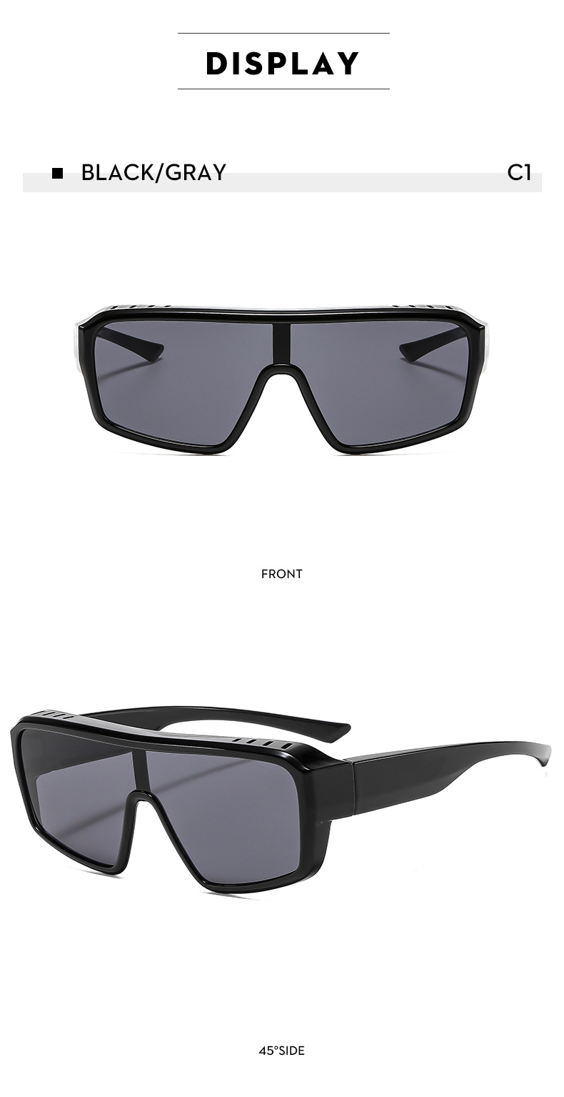 Lunettes de soleil homme à monture carrée, contour d'oreille, verres à protection UV, style rétro, monture noire en métal, unisexe_voghion.com