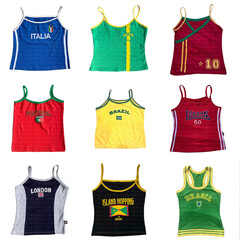 夏季女撞色印花基礎款吊帶衫甜辣風美背顯瘦性感小背心女裝上衣