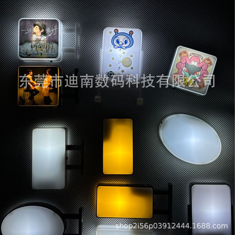 日本热卖多款式发光冰箱贴灯牌磁吸LED看板彩色小夜灯可印刷LOGO|undefined