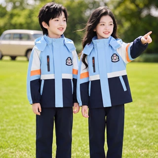 幼儿园园服小学生秋冬可拆卸校服冲锋衣三件套运动服男女童班服
