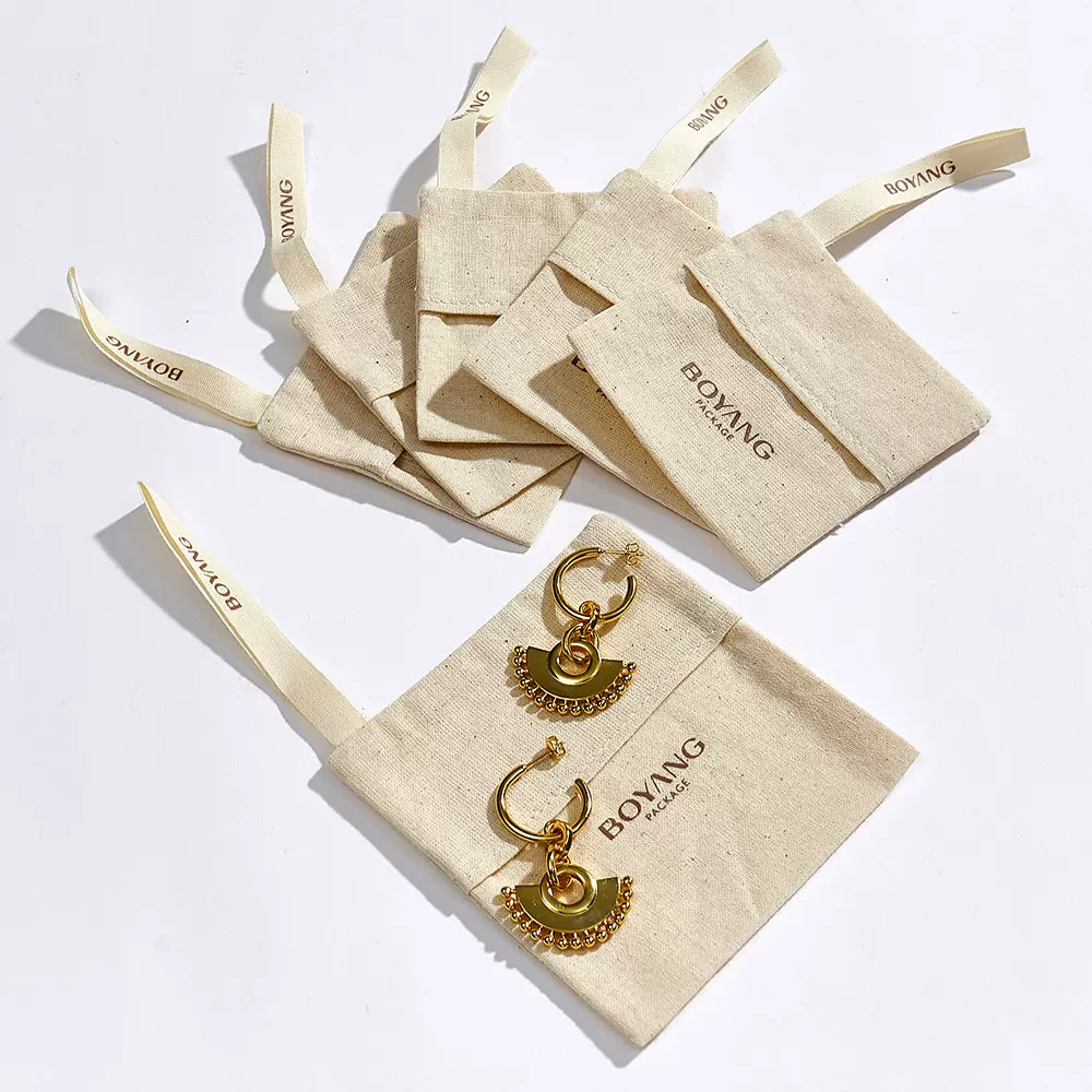 热款新品棉布首饰袋 棉布珠宝饰品袋项链耳饰棉布手提首饰袋定制