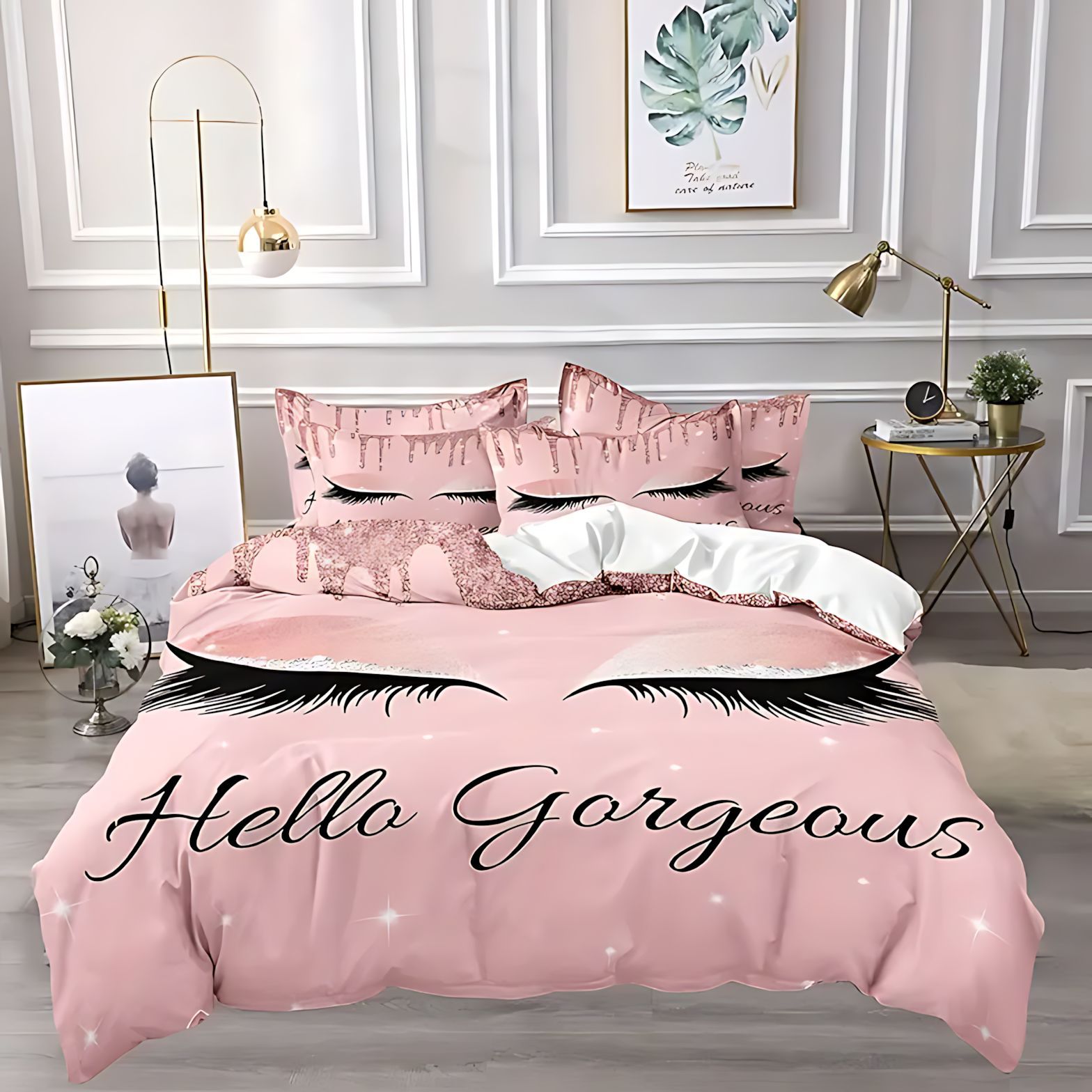 TUME / JIT transfronterizas pestañas largas impresión digital 3D abrasión colchón conjunto de almohada para diseñar