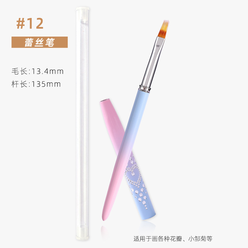 源工場の新型ネイルペンセットは花の色絵を描いて線を引いてぼかします。|undefined