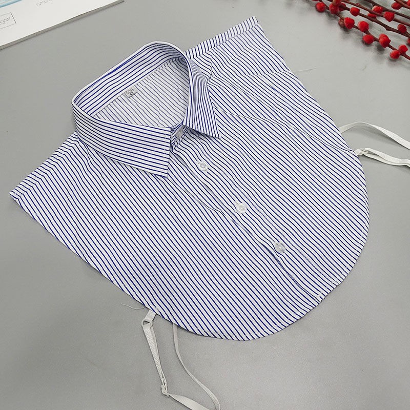Fake cuello camisa de los hombres cuello camisa versátil simple rojo y azul rayado casual profesional formal desgaste puro algodón falso