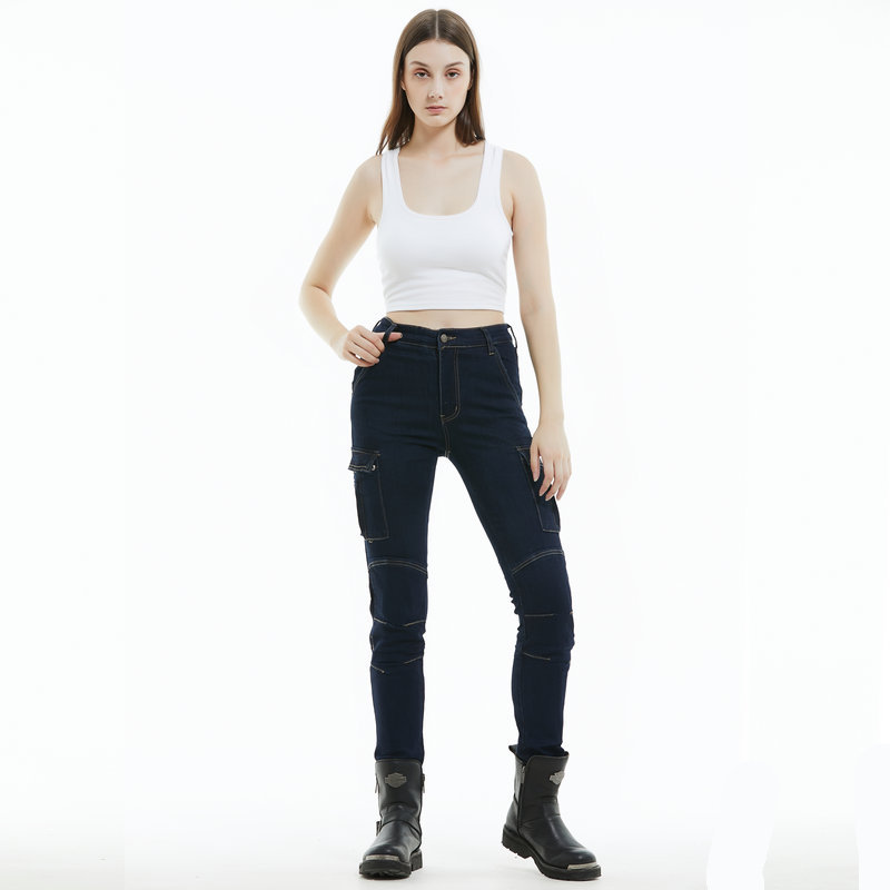 VOLERO pantalones vaqueros de la motocicleta de las mujeres Knight casual stretch montar overoles de la motocicleta JES-22