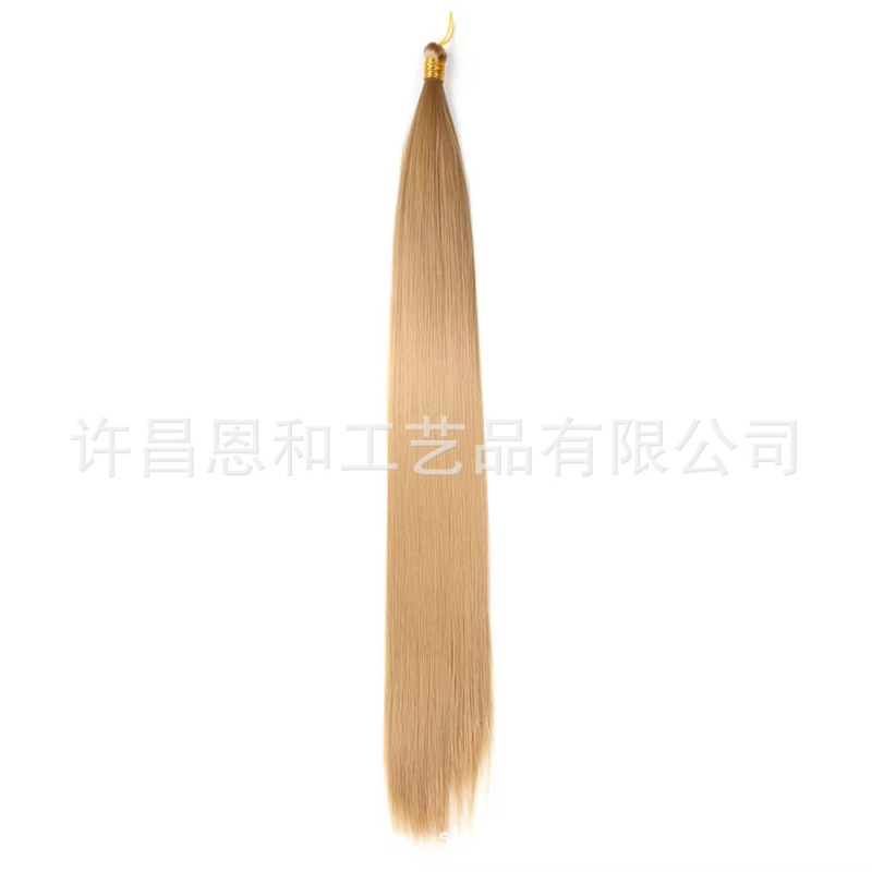 跨境欧美无痕接发脏辫长直发发把高温丝假发straight bulk hair|undefined