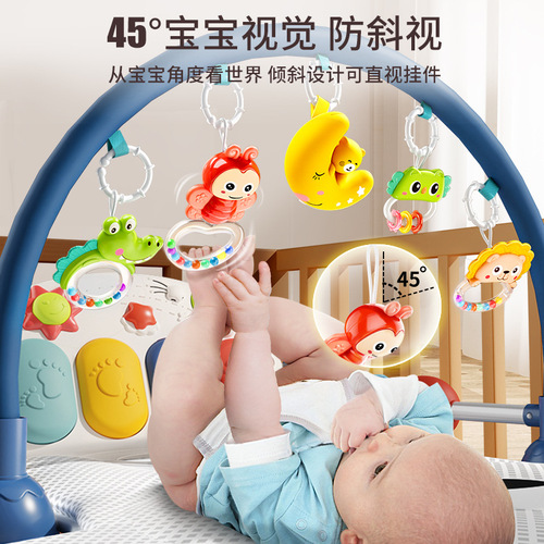 Pedal Piano Baby Fitness Stand Infant Toy Educational Early Education Multifunctional Music Crawling Mat Wholesale Gift