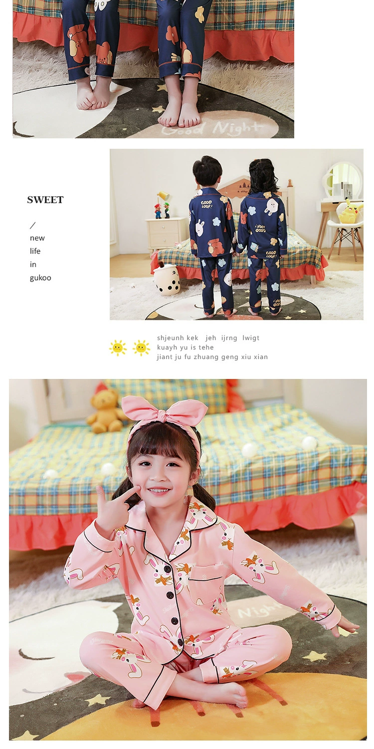 cotton nightgowns Dinosaur Cardigan Set Spring Children Pajamas Suit Long Sleeve Girls Sleepwear Full Autumn Kids Homewear Boys Pyjamas Set best nightgowns