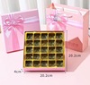 Acrylic square gift box for St. Valentine's Day, 25 cells, wholesale