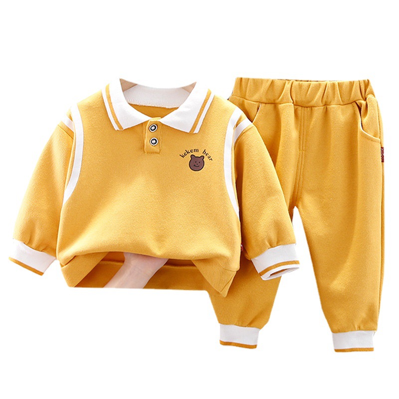 Two piece set of trendy lapel hoodies for young and medium-sized children, 2021 early autumn new handsome_voghion.com