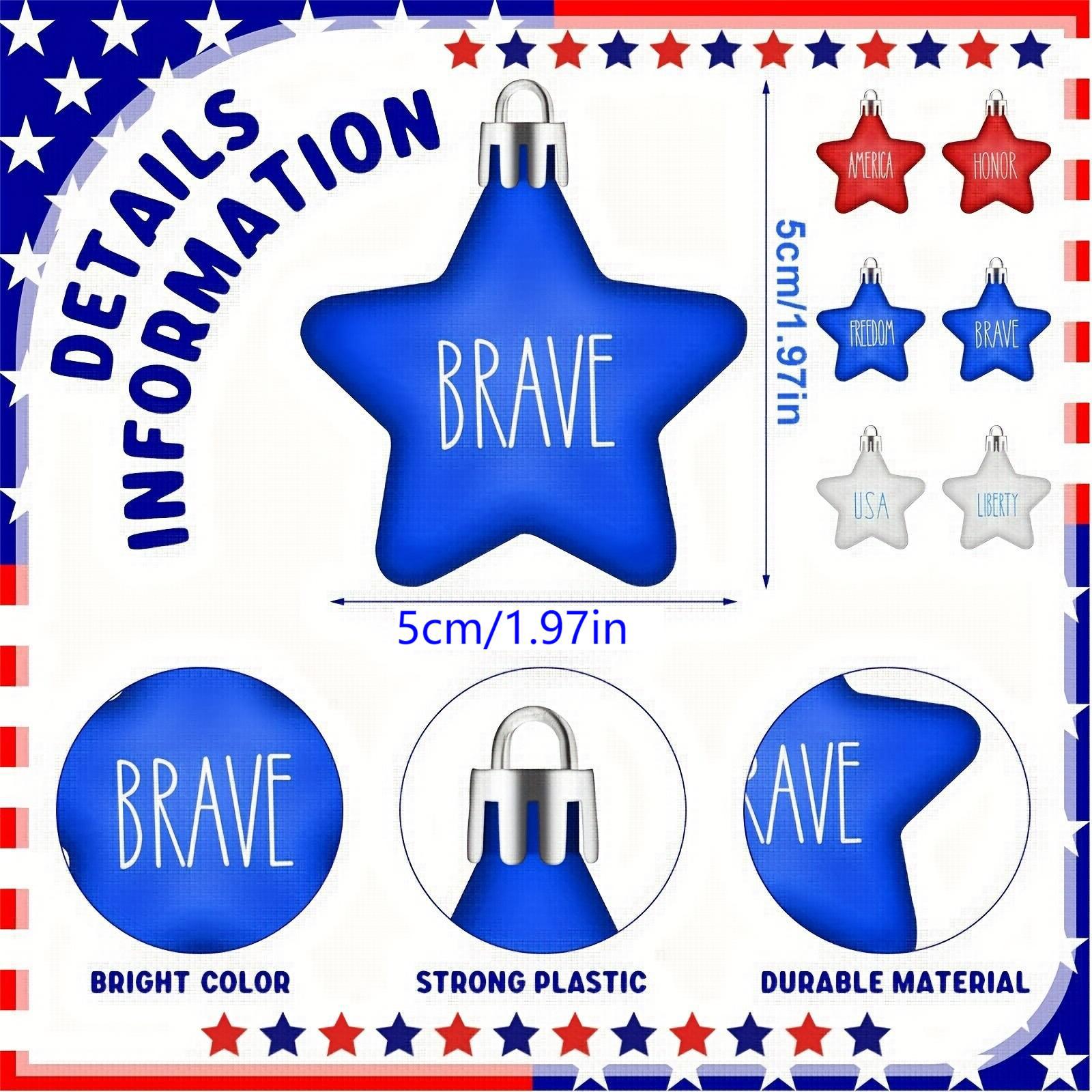 Punto transfronterizo 5cm American Independence Day Impresión tridimensional Colgante de estrella de cinco puntas Día nacional Decoración de ambiente festivo