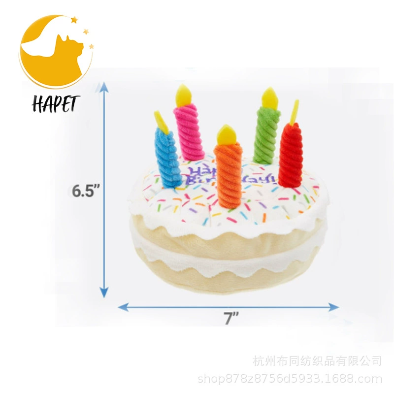 Amazon в наличии Плюшевые игрушки для домашних животных Собака Торт ко дню рождения Домашнее животное Устойчивый к укусам образец игрушки