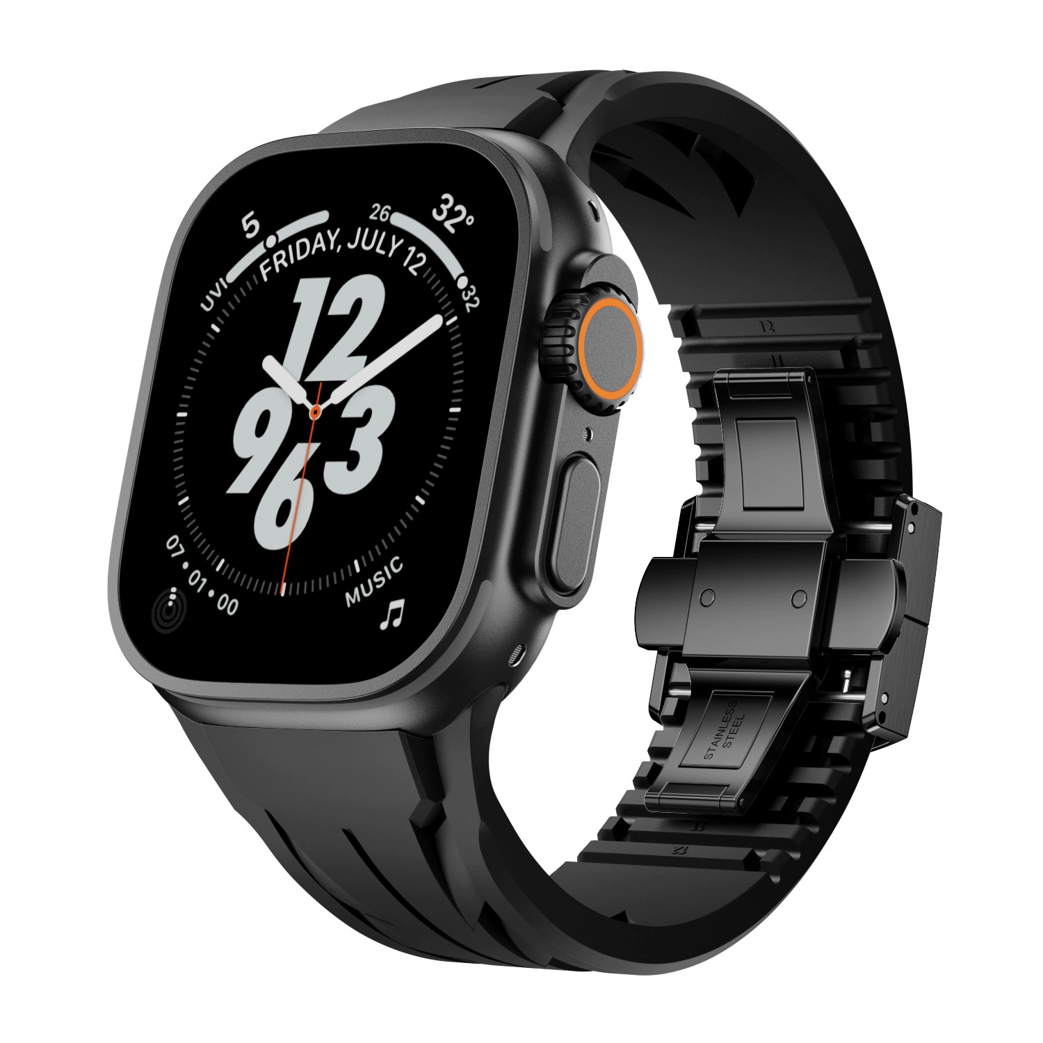 Ремешок для Apple Watch, совместимый с моделями (подходит для AGPPPLE WATCH), фторопластовый/силиконовый ремешок S10, ультратонкая застежка-бабочка