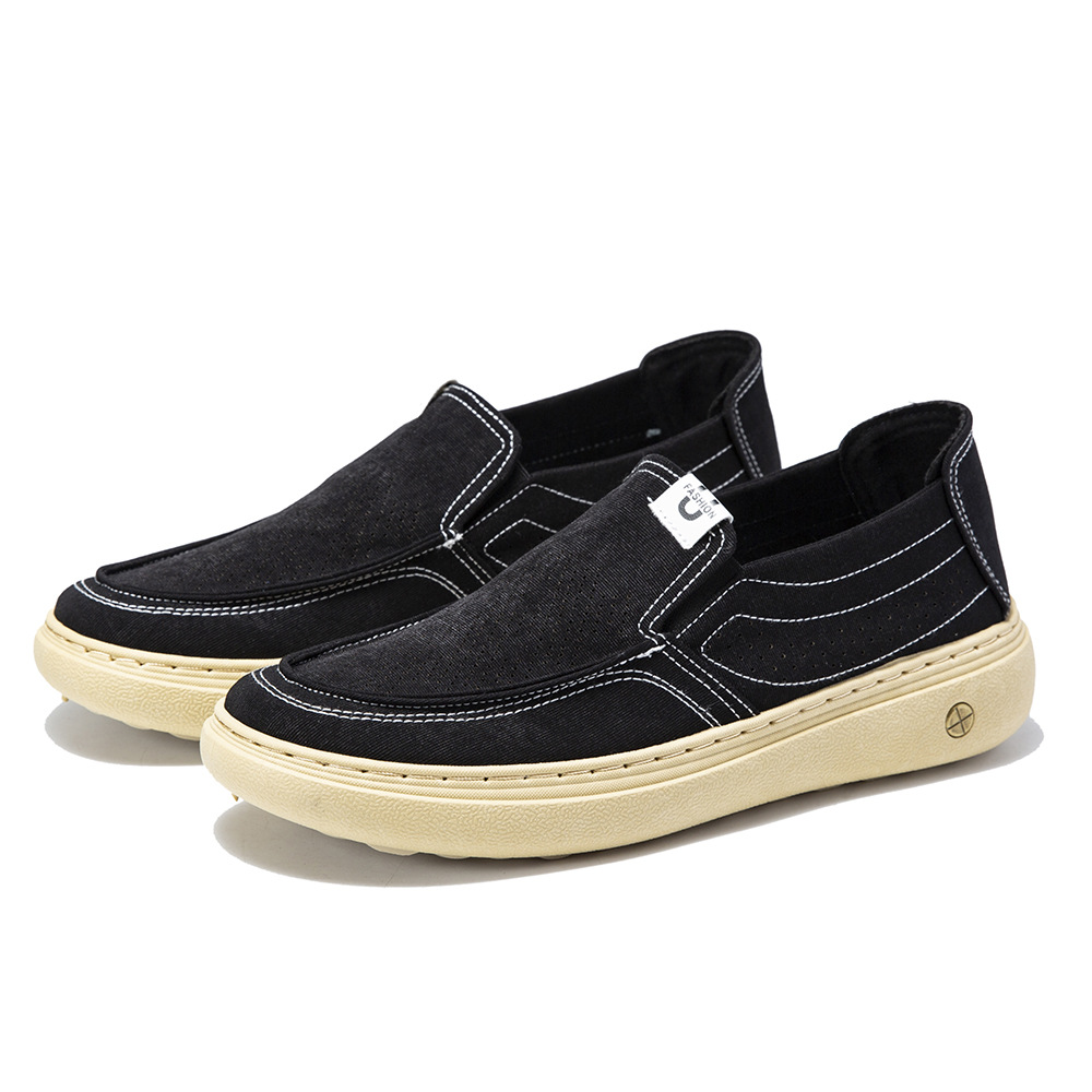 Zapatos casuales de hombre viejos zapatos de tela de Beijing primavera nuevos zapatos de hombre cómodos y ligeros transpirables con suela suave zapatos de pedal