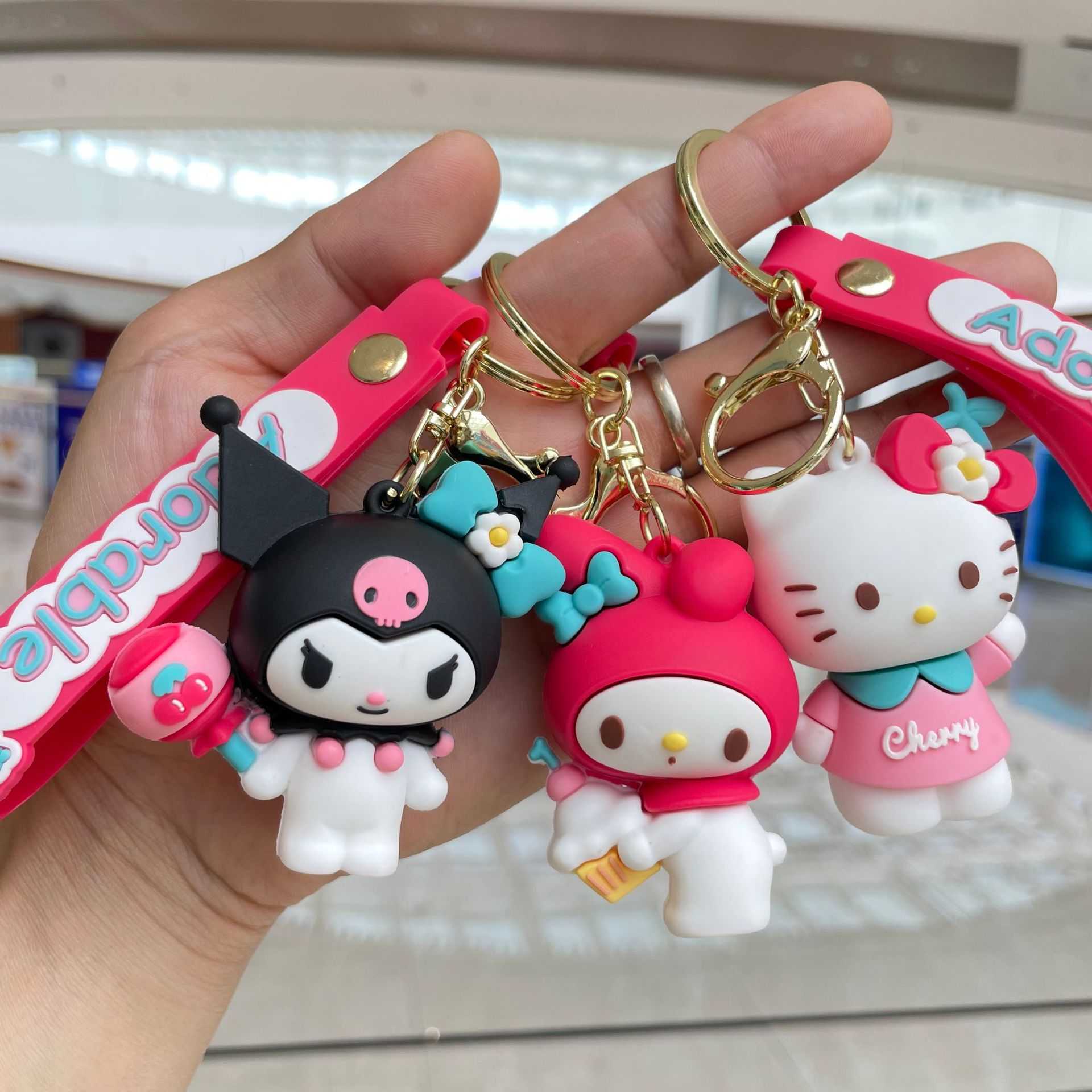Sanrio Cherry Secret Keychain Cute Klomi School Bag Charms Car Keychain Small Gift Wholesale
