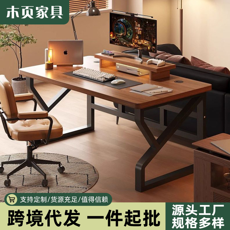 Solid Wood Computer Desk Manufacturer Ready-Made Desktop Desk Home Study Table Modern Simple Bedroom Workbench Office Desk
