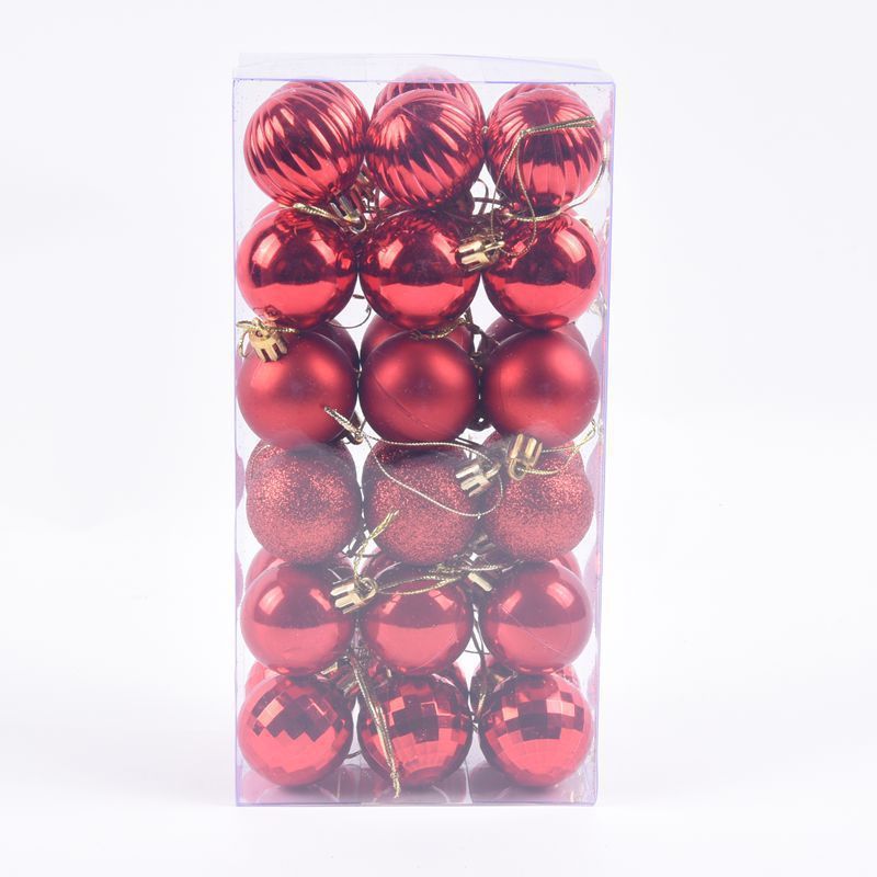 新品3/4cm36個セット異形ボールクリスマスツリー小さなペンダント祝日飾りスイカ方眼クリスマスボール|undefined