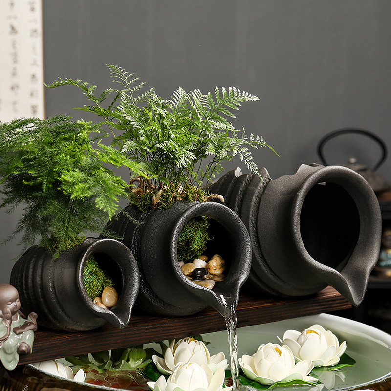 Circulating Water Filter Accessories Ecological Tank Pottery Pot Ancient Method Fish Raising Oxygen Garden Landscape Fountain Ornaments