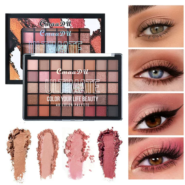 European and American Style 40-Color Large Palette Eye Shadow Palette Multi-Purpose Pearlescent Matte Glitter Student Stage Performance Makeup Affordable Eye Shadow