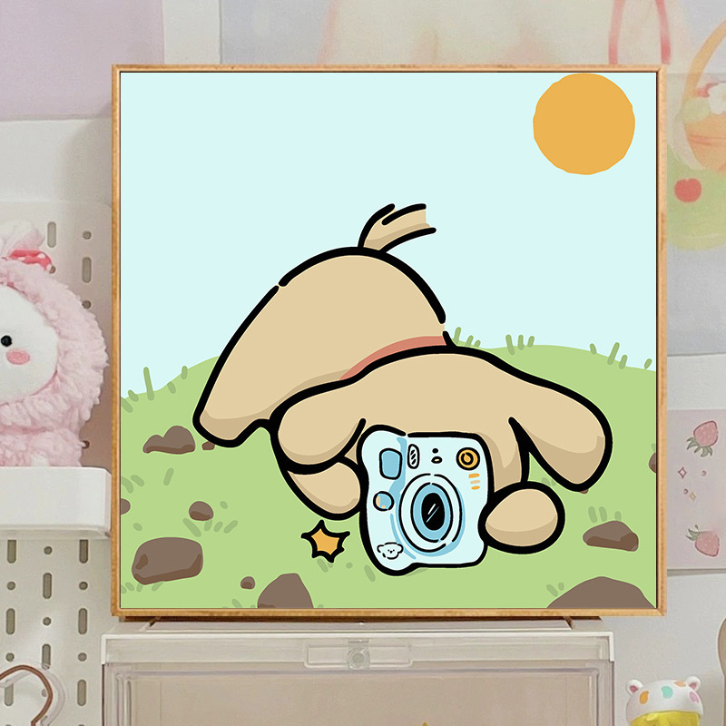 かわいいバターベアDIYデジタル油絵漫画手描きぬりえ装飾画夜市屋台手作り|undefined