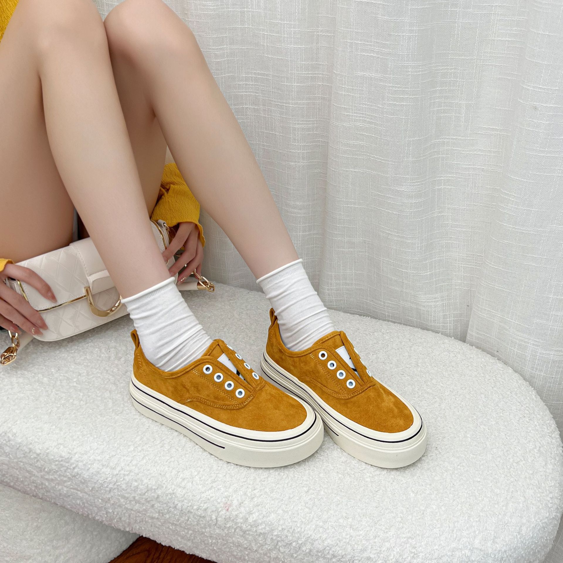 New Summer Thick-Soled Women, Versatile Flat For Outdoor Wear, High-End College-Style Retro Casual Shoes_voghion.com