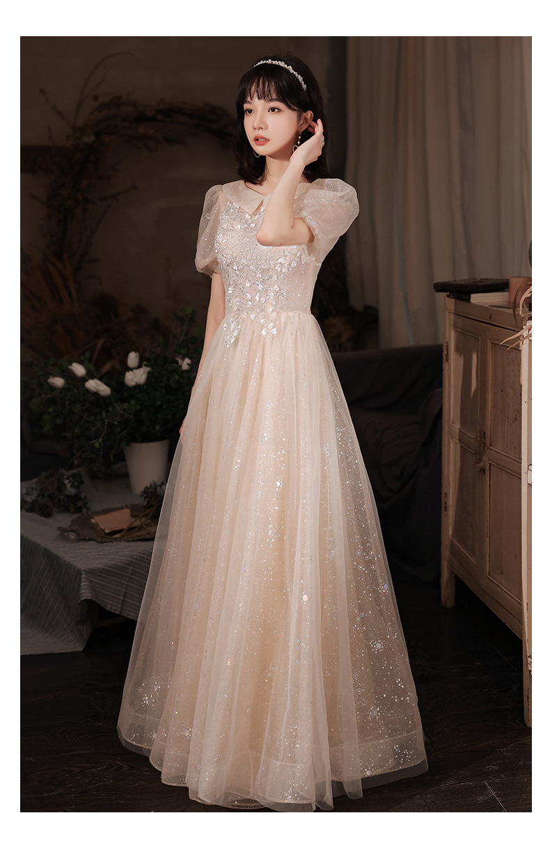 Women's Clothing Elegant Evening Gown For Women Style Student Vocal Performance Dress Temperamental Host Dress_ecoleips.com