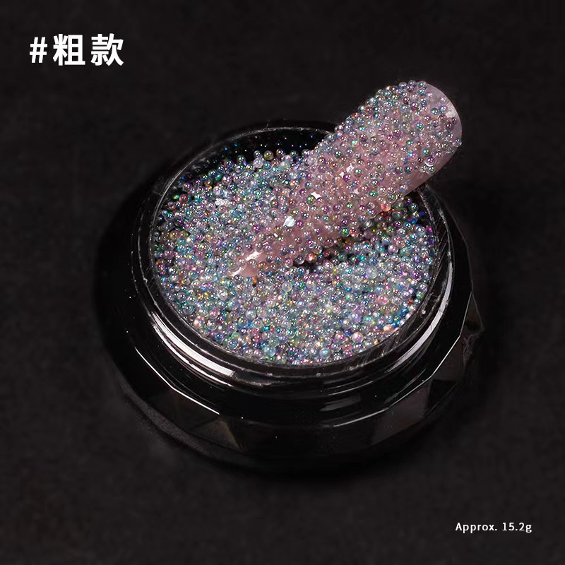 Nuevo color en línea manicure láser reflectante caviar color fantasma explosión bola brillante accesorios perlas de decoración de uñas joyas taladro