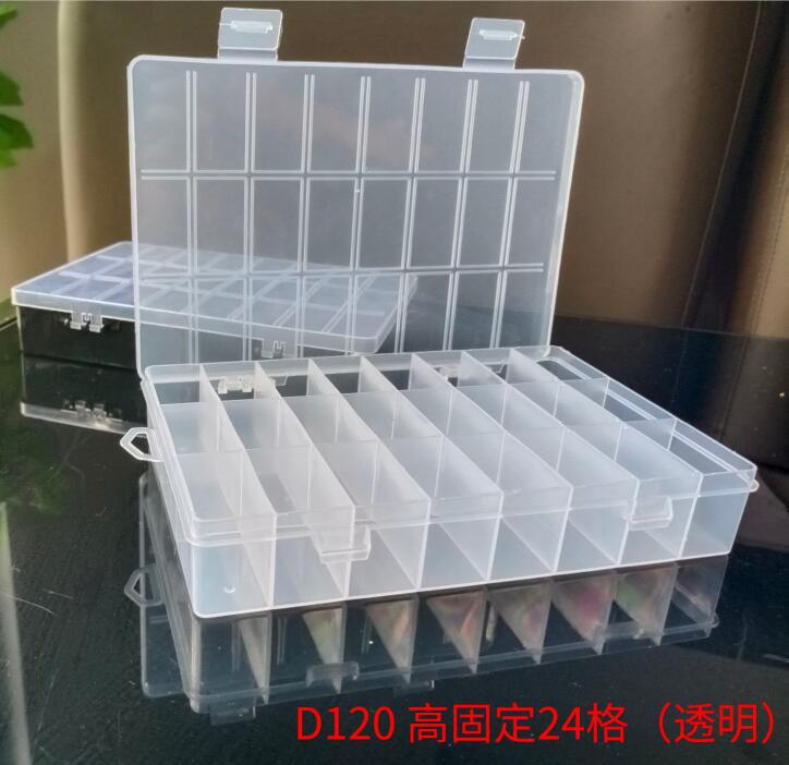 Transparent fixed 24 -square -grid plastic storage box hardware…
