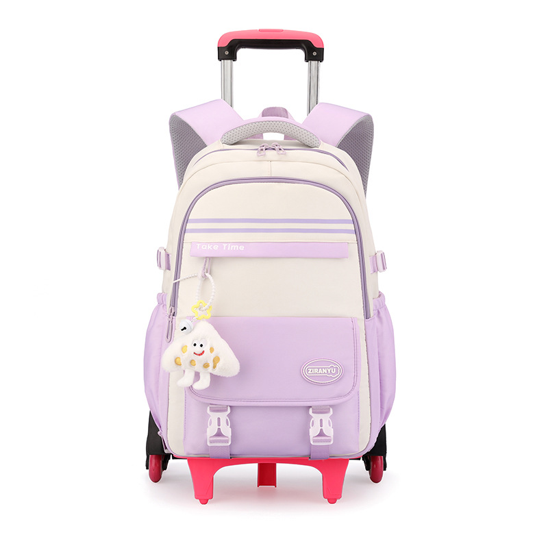 Pescado natural estilo coreano estudiantes de grado 3 - 6 bolsas escolares de varilla de tracción, bolsas escolares de moda ligeras de gran capacidad de estudiantes de secundaria