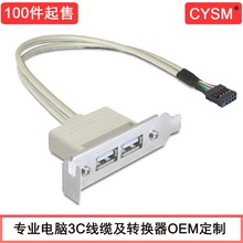 CYSM  主板USB扩展线 2口U 半高挡板线 电脑主机 U扩展挡板电脑线