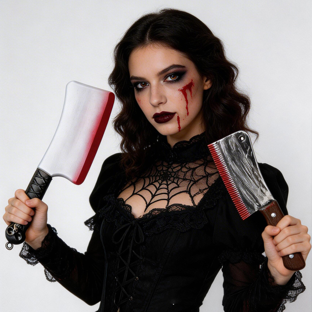 Halloween cuchillo de plástico fantasma día decoración juguete cuchillo de colza de sangre red cuchillo de punta de sangre accesorios de hechizo hookah guisa
