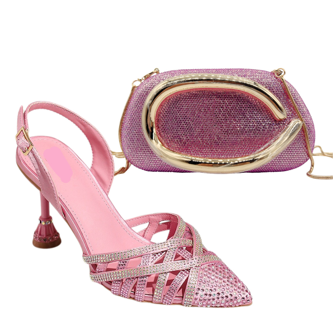 Selección estricta de zapatos de diseño italiano, nuevas sandalias de tacón alto, banquete de boda, zapatos de mujer de diamante de punta