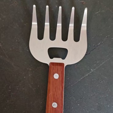 家用厨房手撕鸡撕鸡工具撕鸡胸肉松肉器熊爪烤叉不锈钢分肉器木柄|undefined