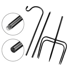 Cross-border hot-selling shepherd hook metal iron crafts outdoor rust-proof courtyard ground shepherd hook removable hook