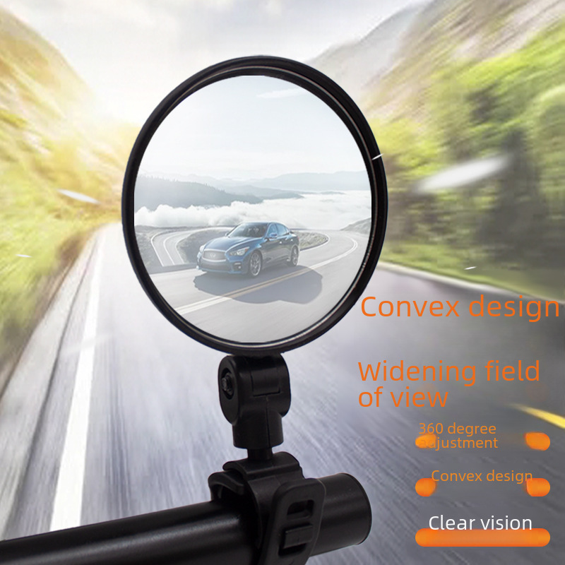 Bicycle Rearview Mirror, Foldable Mountain Bike Mirror, Convex Mirror for Mountain Bikes, Large Round High-Definition Mirror for Cycling