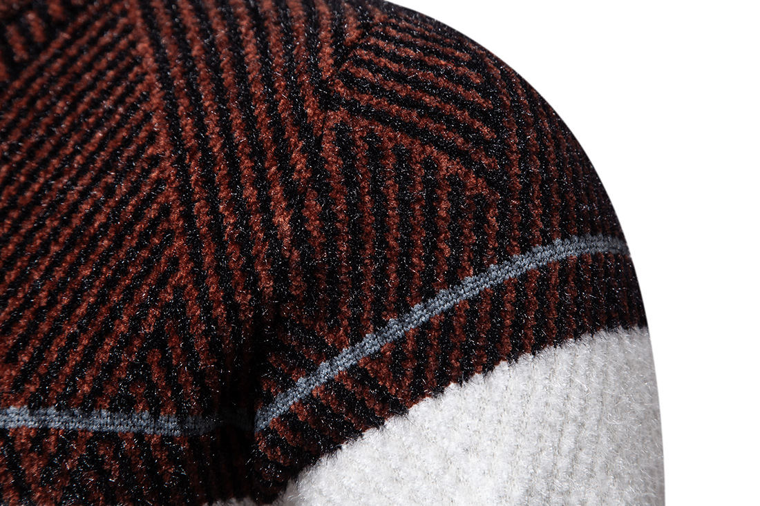 Men's Knitwear Round Neck Casual Pullover Colour Block Sweater_voghion.com