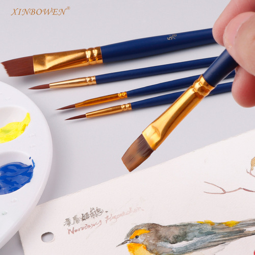 Wooden nylon brush set hook pen student art supplies painting pen watercolor oil brush wholesale