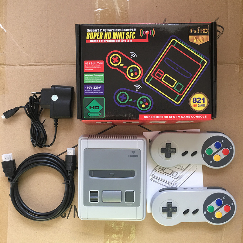 SNES高清无线游戏机SUPER SFC电视游戏机HDMI红白机双人821游戏机|ru