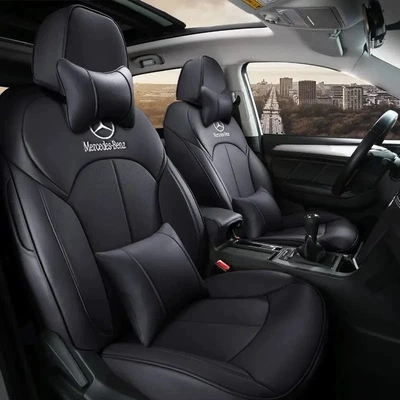 Fully Enclosed Seat Cover Four-Season | Modelə uyğun (Original) oturacaq örtükləri - black-deluxe-edition-five-seats-nappa-leather-fully-surrounded-front-and-rear-rows