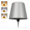 Cylindrical wine bottle lamp-iron art-three-color dimming-spire-silver gray