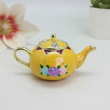婚庆回赠礼品珐琅彩茶壶小摆件创意家居小饰品收纳盒桌面小装饰品